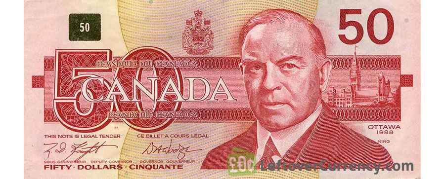 قیمت دلار کانادا - 50 دلار کانادا